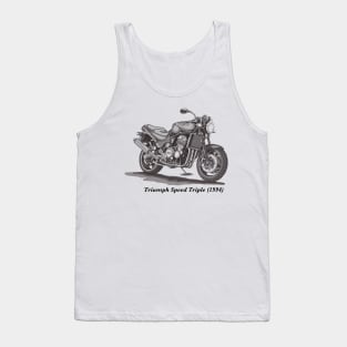 Drawing of Retro Classic Motorcycle Triumph Speed Triple 1994 Tank Top